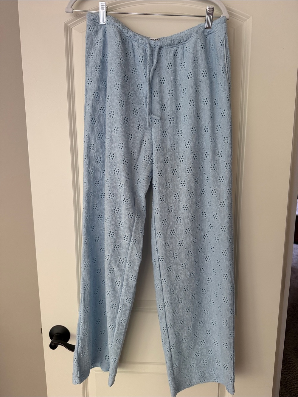 Dry Goods Light Blue Eyelet Jogger Pants